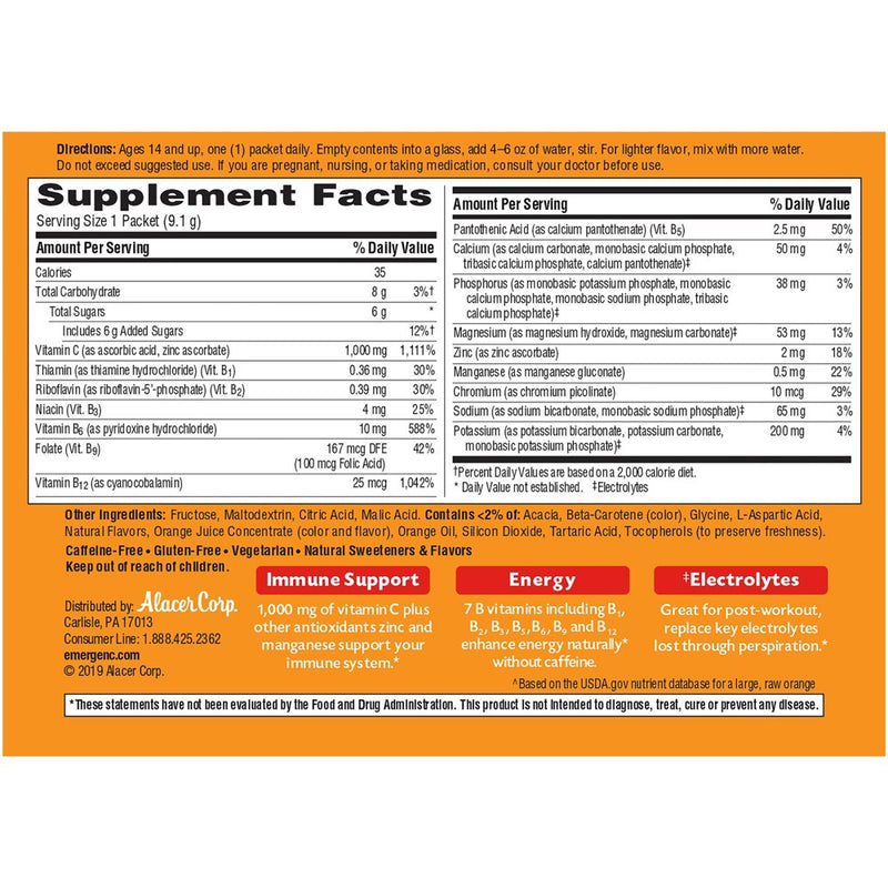 Emergen-C Vitamin C Supplement Drink Mix - Super Orange - 60ct