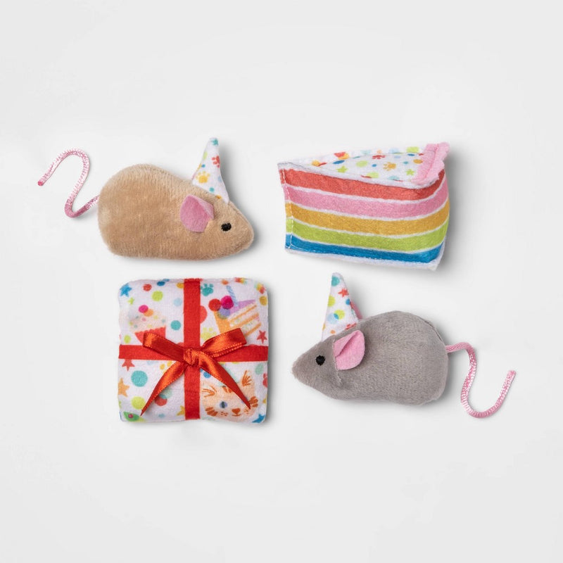 Birthday Celebration Cat Toy Set - 4pk - Boots & Barkley