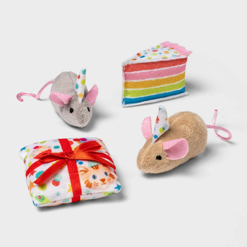 Birthday Celebration Cat Toy Set - 4pk - Boots & Barkley