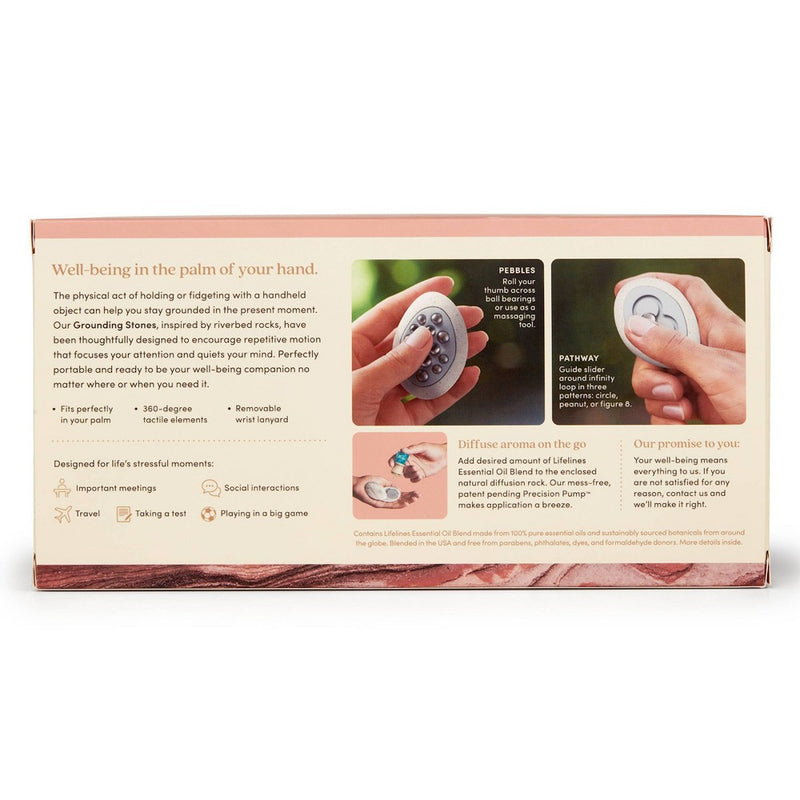 2pk Grounding Stones - Meditative Fidget Collection plus Essential Oil Blend - Lifelines