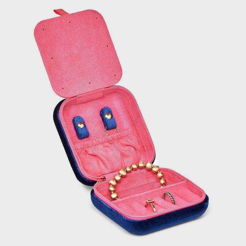 Square Case Mirror Rounded Corners Jewelry Box - A New Day Navy Blue