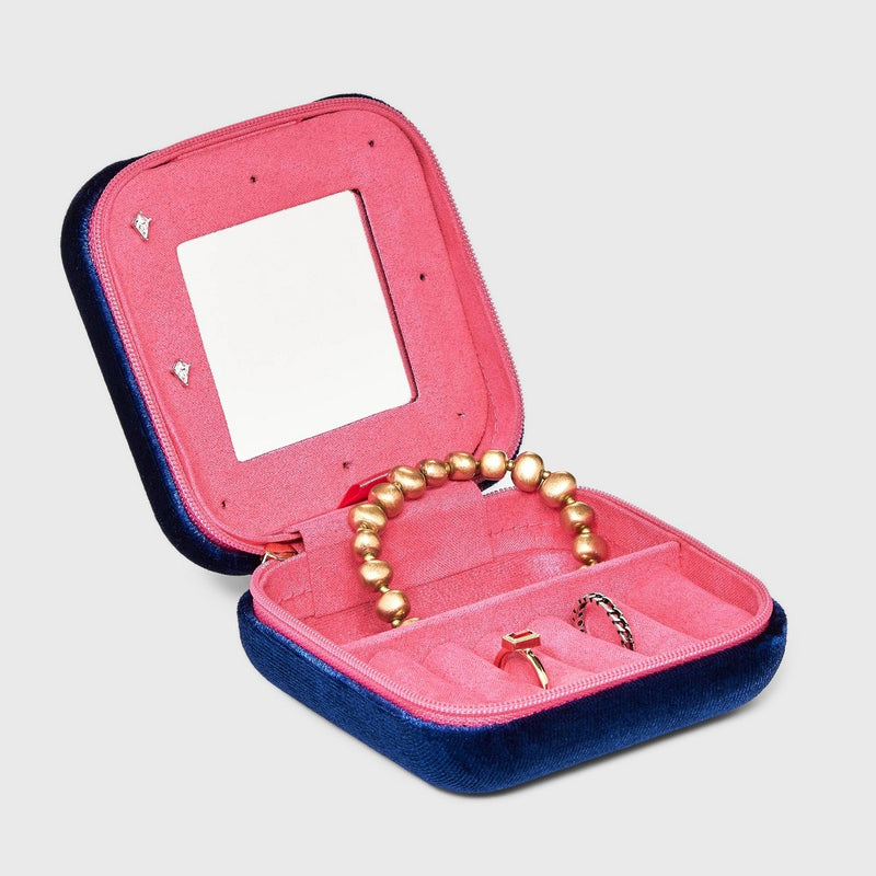 Square Case Mirror Rounded Corners Jewelry Box - A New Day Navy Blue