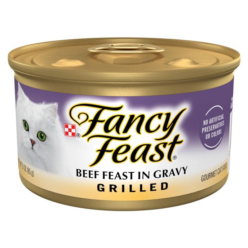 Purina Fancy Feast Grilled Gourmet Wet Cat Food Beef Feast In Gravy - 3oz