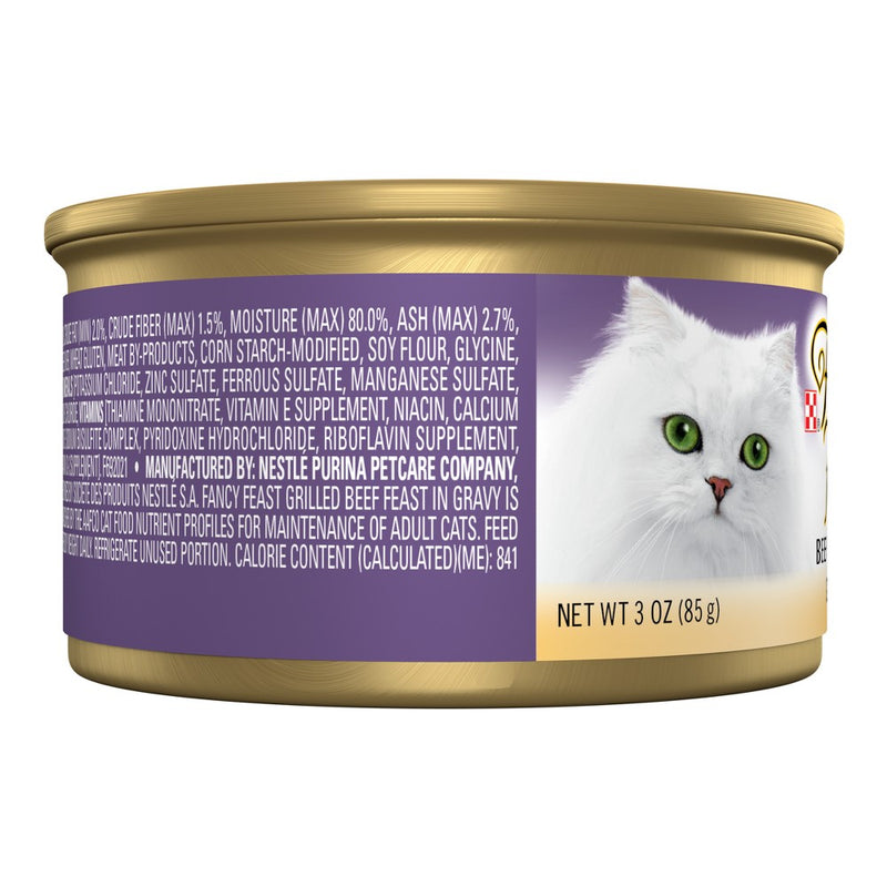 Purina Fancy Feast Grilled Gourmet Wet Cat Food Beef Feast In Gravy - 3oz