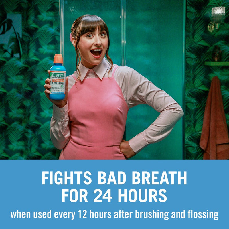 TheraBreath Fresh Breath Oral Rinse Icy Mint - 16 fl oz