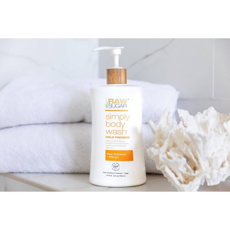 Raw Sugar Body Wash Pump Raw Coconut + Mango - 40 fl oz