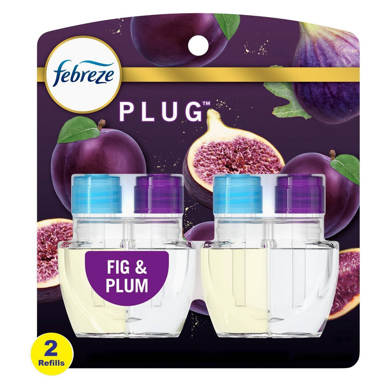 Febreze Odor-Fighting Fade Defy Plug Air Freshener Refill - Fig & Plum - 1.74 fl oz/2pk