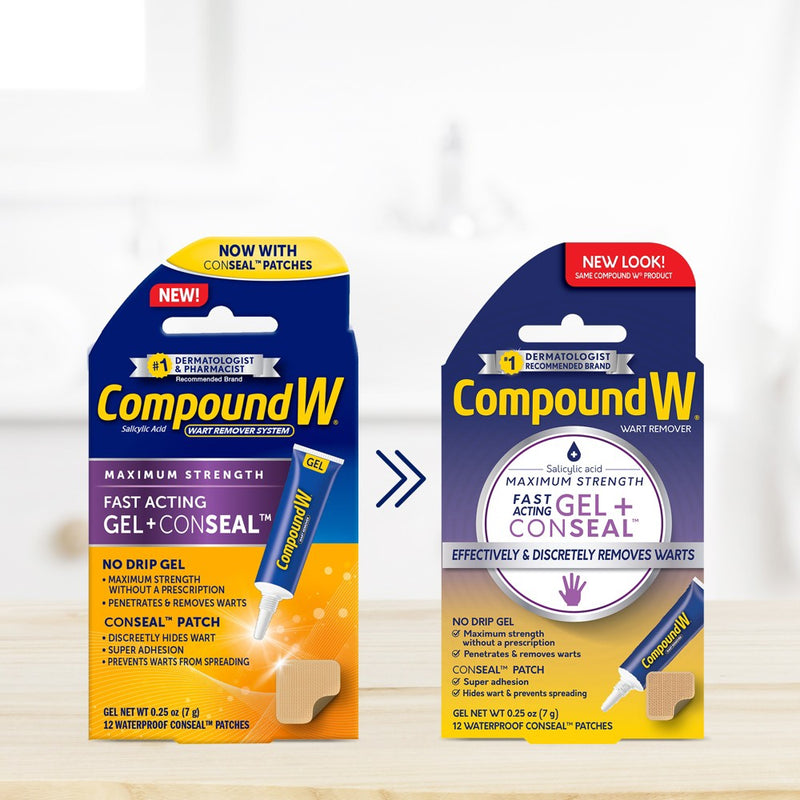 Compound W Maximum Strength Fast Acting Gel Wart Remover + ConSeal Patches - 0.25oz/12ct