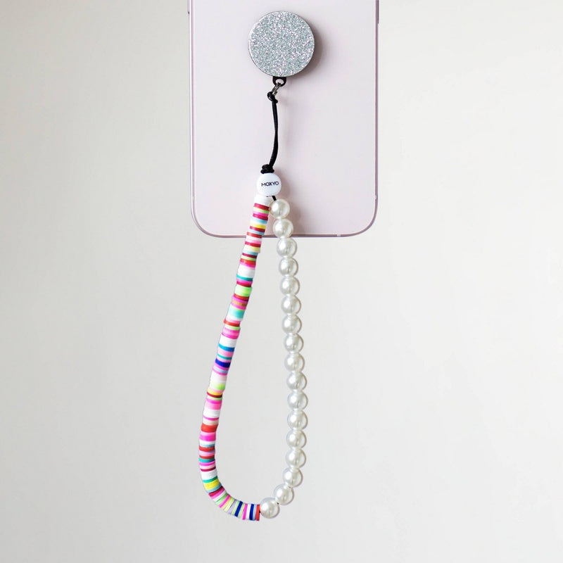 MOXYO Beaded Puka & Pearl Zigi Phone Strap