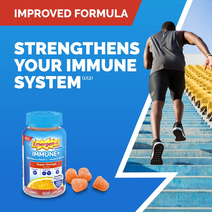 Emergen-C Immune+ with Vitamin D Gummies - Super Orange - 45ct