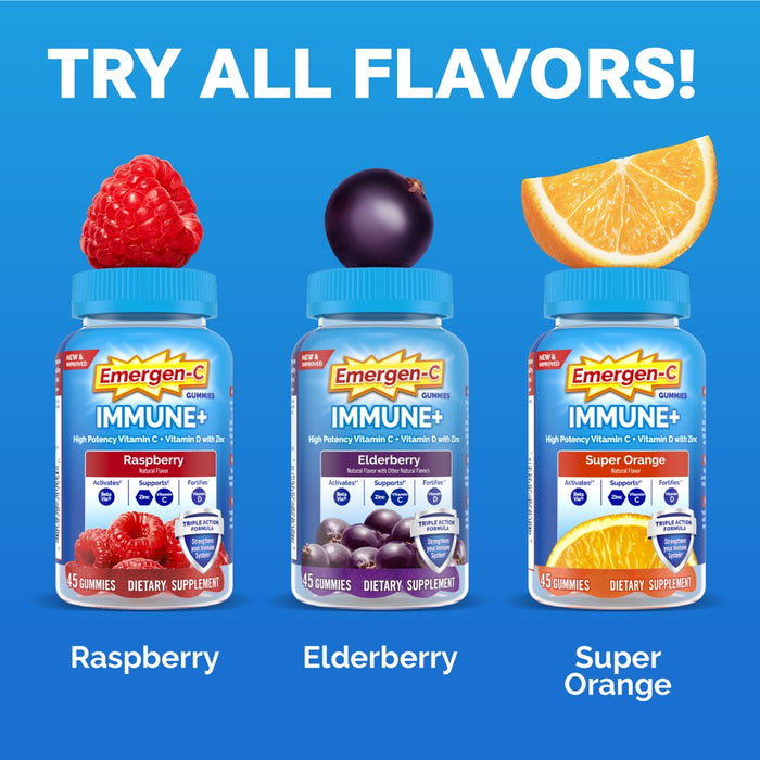 Emergen-C Immune+ with Vitamin D Gummies - Super Orange - 45ct