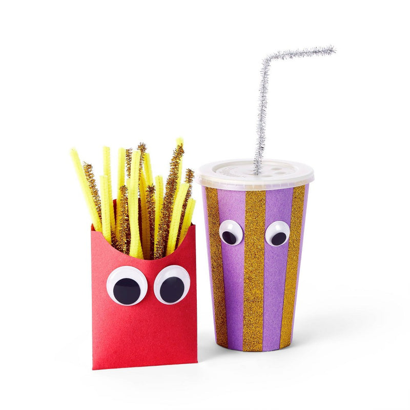 125ct Googly Eyes with Sticker Back Black - Mondo Llama