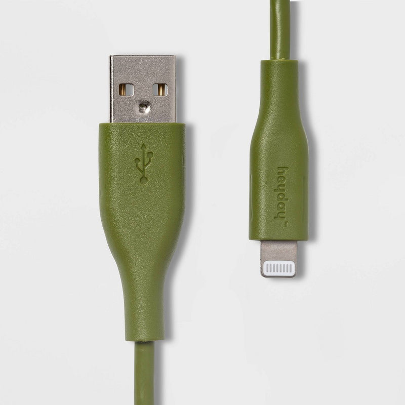 4' Lightning to USB-A Round Cable - heyday Olive Green