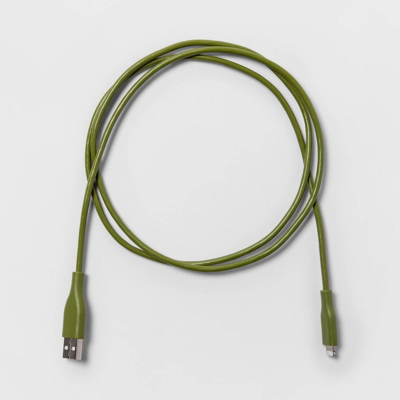 4' Lightning to USB-A Round Cable - heyday Olive Green