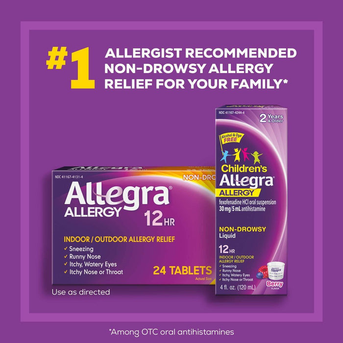 Allegra 12 Hour Allergy Relief Tablets - Fexofenadine Hydrochloride - 24ct