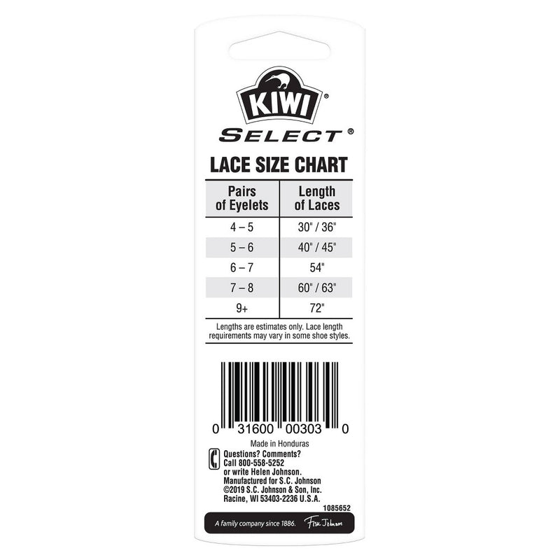 KIWI Select Sport Flat Laces - Black 54in