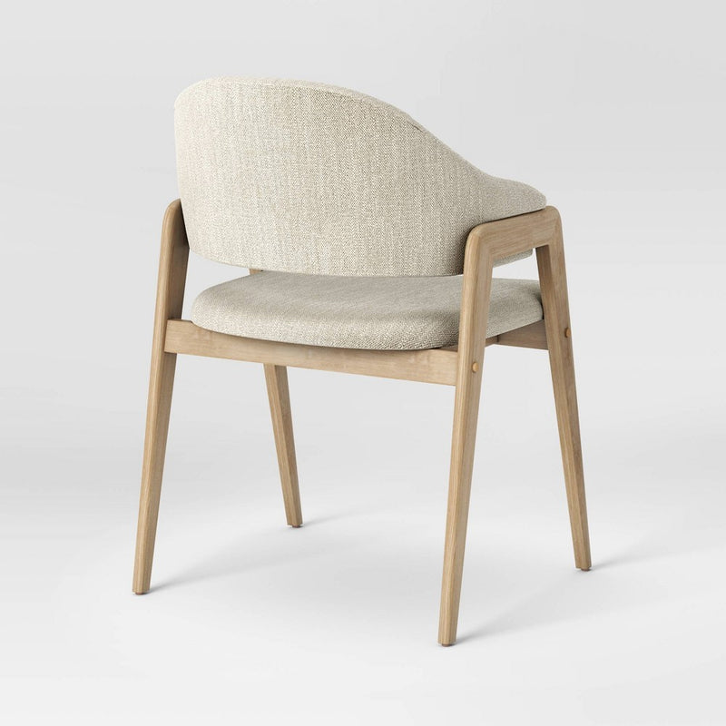 Ingleside Open Back Upholstered Wood Frame Dining Chair Cream/Natural Wood (KD) - Threshold (LOCAL PICKUP ONLY)