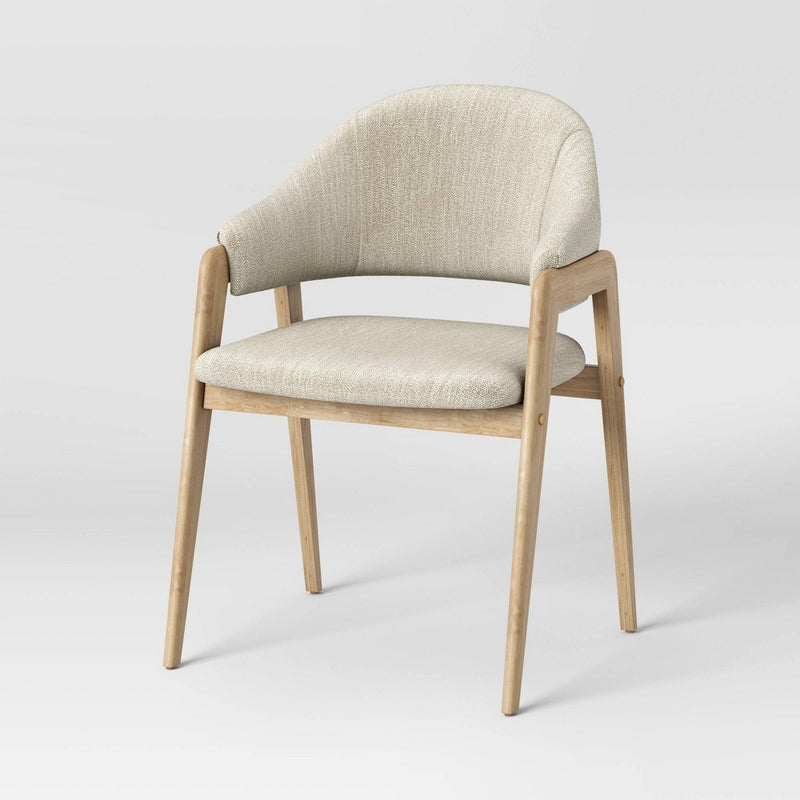 Ingleside Open Back Upholstered Wood Frame Dining Chair Cream/Natural Wood (KD) - Threshold (LOCAL PICKUP ONLY)