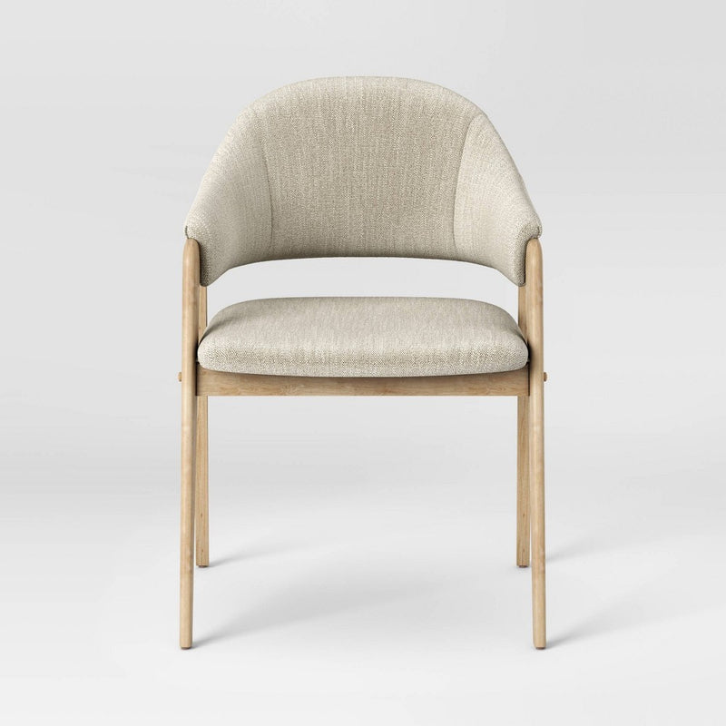Ingleside Open Back Upholstered Wood Frame Dining Chair Cream/Natural Wood (KD) - Threshold (LOCAL PICKUP ONLY)