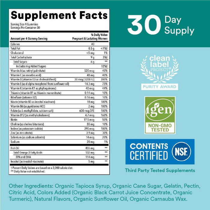 SmartyPants Prenatal Multi & Omega-3 Fish Oil Gummy Vitamins with DHA & Folate - 120 ct