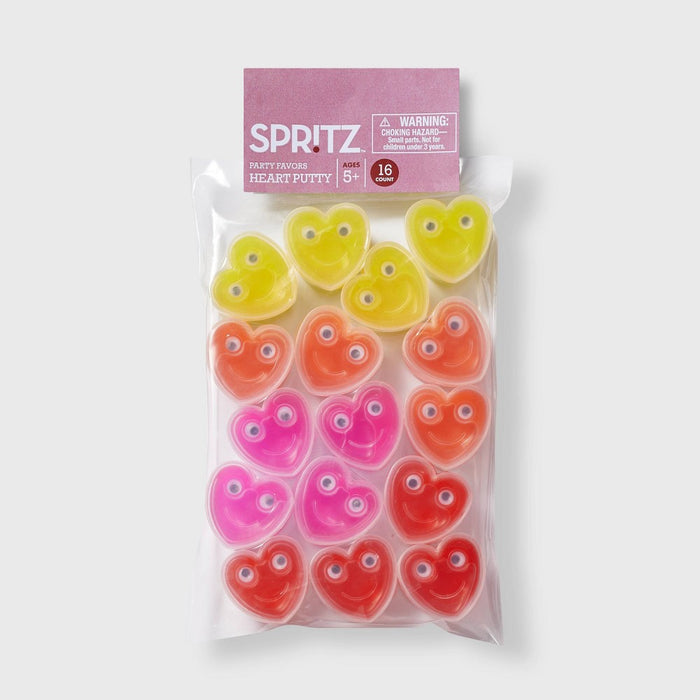 16ct Valentine's Giveaways Heart Putty - Spritz