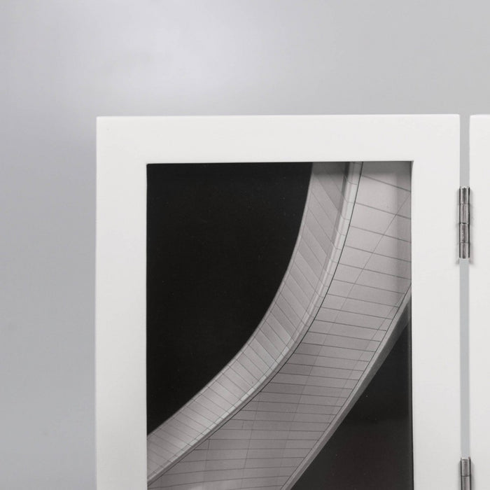 Thin Hinged Frame Holds 2 (4" x 6") Photos Frame White - Threshold