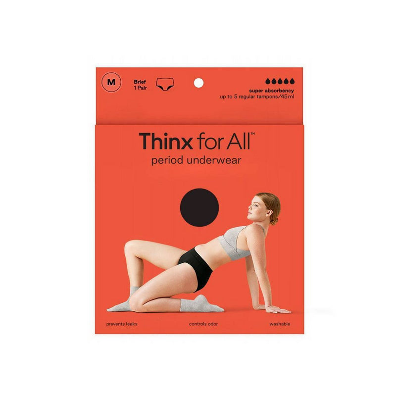 Thinx for All Women's Super Absorbency Brief Period Underwear - Black S