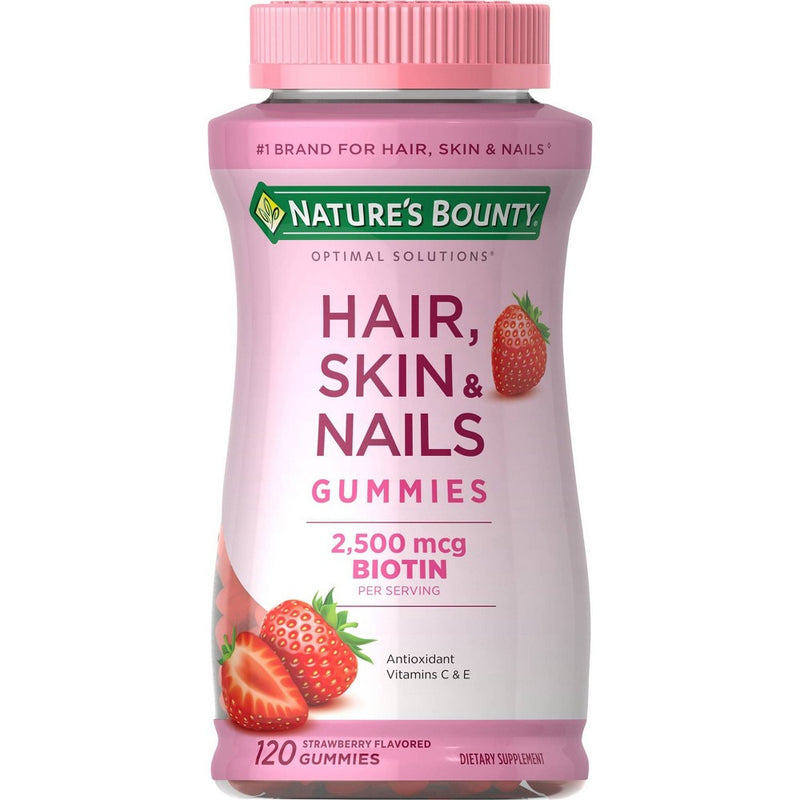 Nature's Bounty Hair, Skin & Nails Gummies with Biotin - Strawberry - 120ct