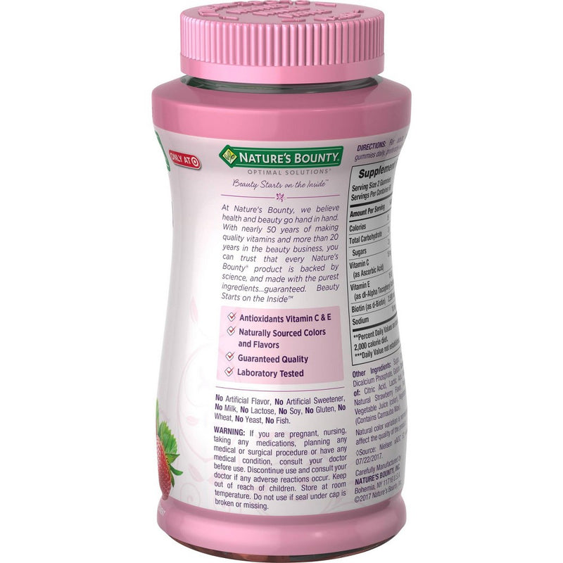 Nature's Bounty Hair, Skin & Nails Gummies with Biotin - Strawberry - 120ct