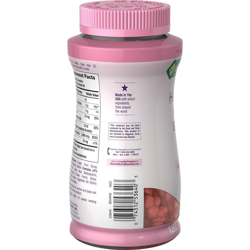 Nature's Bounty Hair, Skin & Nails Gummies with Biotin - Strawberry - 120ct