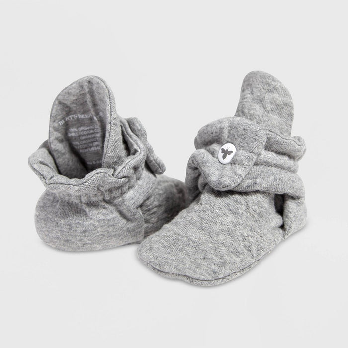 Burt's Bees Baby Quilted Bee Organic Cotton Booties - Gray 3-6M
