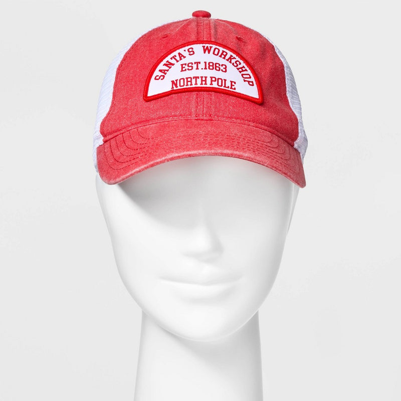 North Pole Trucker Hat - Mighty Fine Red