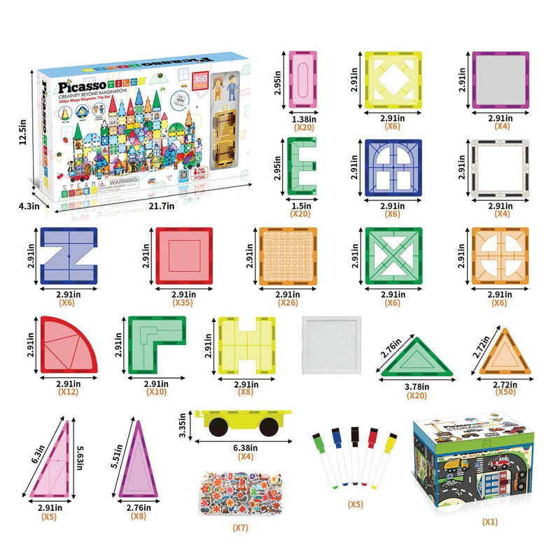 Picasso Tiles Magnetic Tile Set - 350pc (LOCAL PICKUP ONLY)