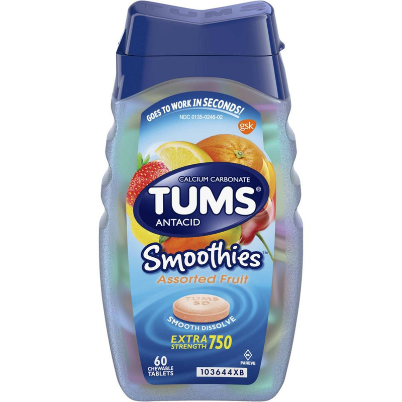 TUMS Extra Strength Smoothies Assorted Fruit Antacid Chewable Tablets - 60ct