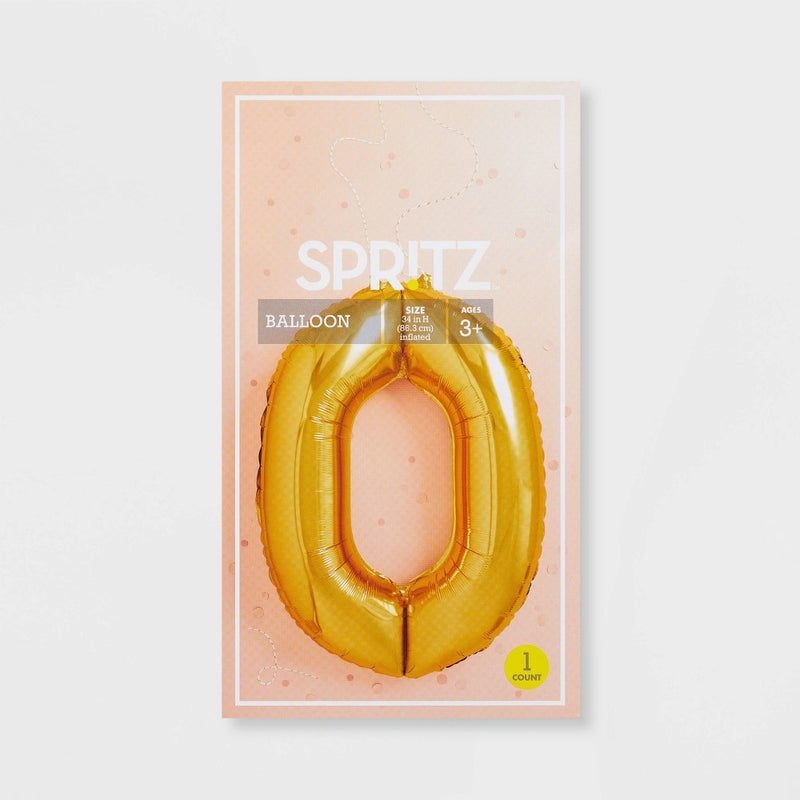 34" Number 0 Balloon - Spritz