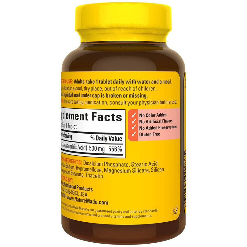 Nature Made Vitamin C 500mg Immune Support Supplement Caplets - 250ct