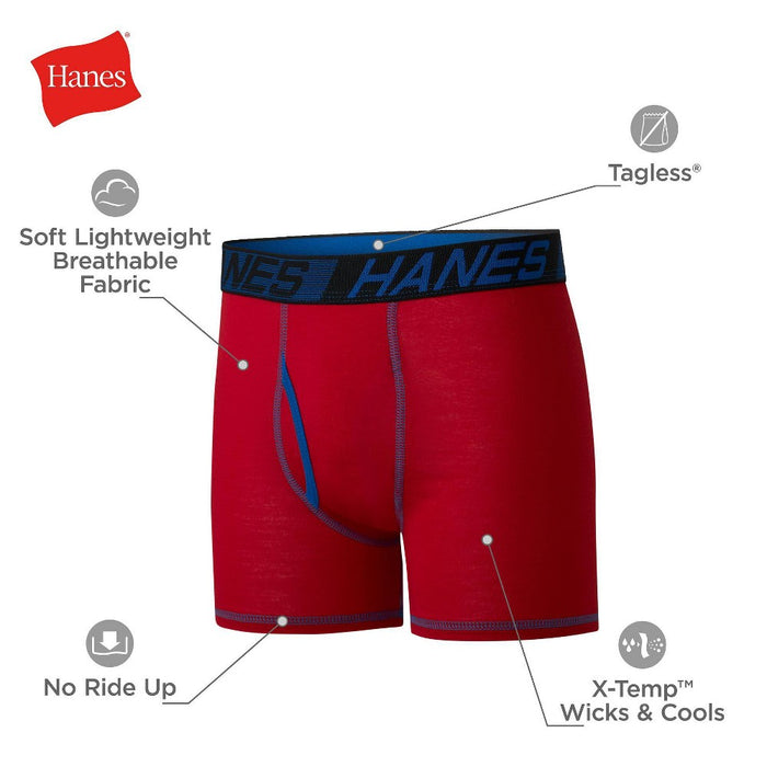 Hanes Boys' 5pk X-Temp Boxer Briefs - Red XL
