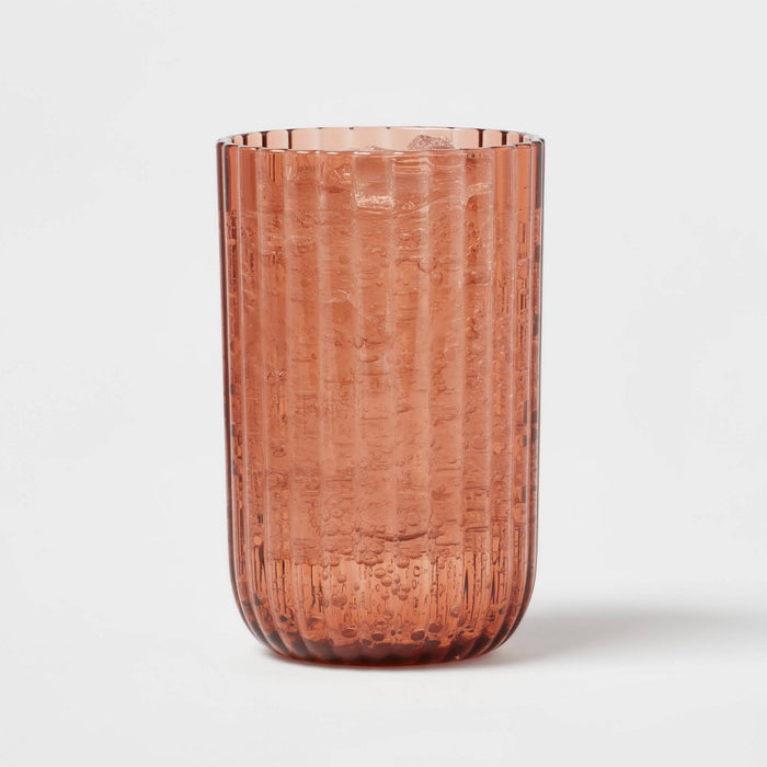 16oz Plastic Ribbed Tall Tumbler Rust - Threshold