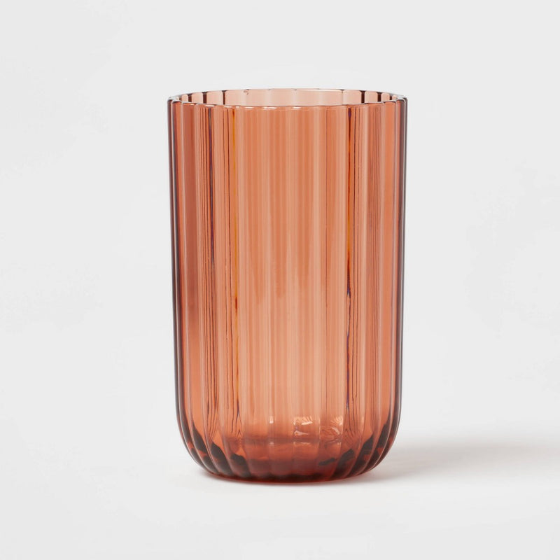 16oz Plastic Ribbed Tall Tumbler Rust - Threshold