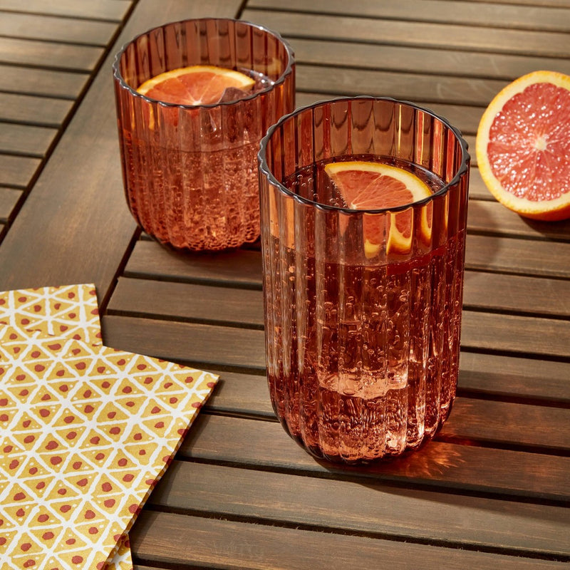 16oz Plastic Ribbed Tall Tumbler Rust - Threshold