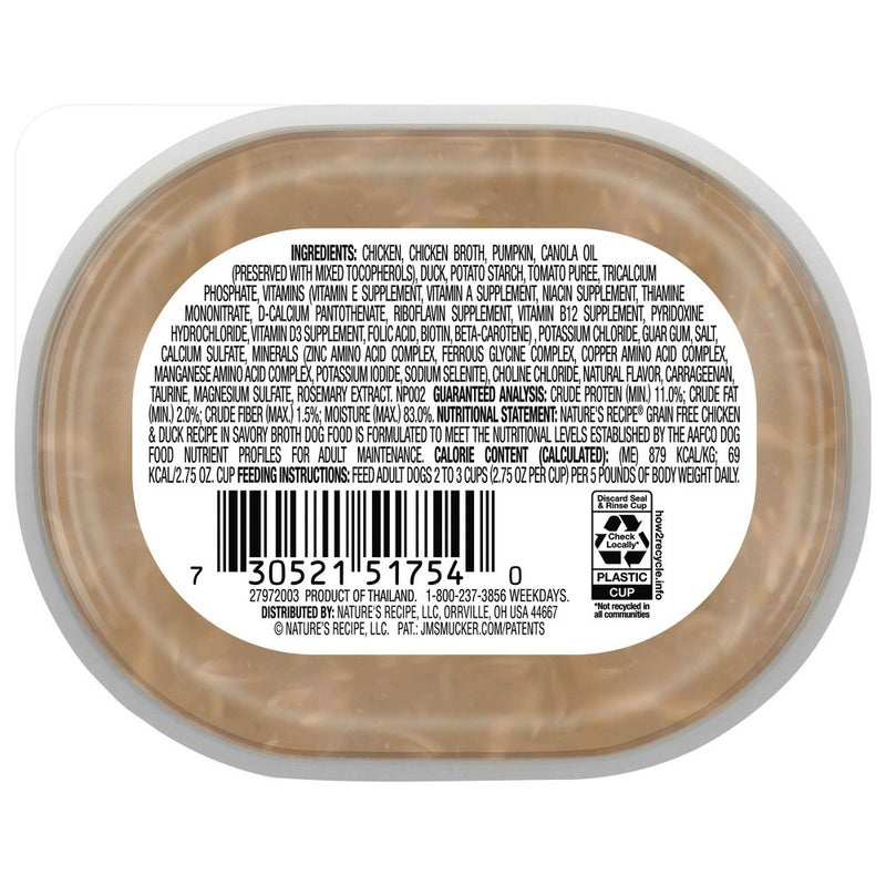 Nature's Recipe Grain-Free In Broth Wet Dog Food Chicken & Duck Recipe - 2.75oz