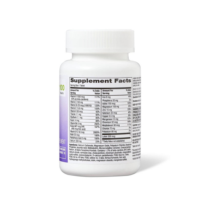 Women's 50+ Multivitamin Dietary Supplement Tablets- 100ct - up & up