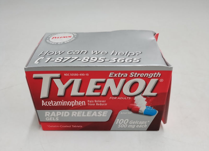 Tylenol Extra Strength Rapid Release Gelcaps - Acetaminophen - 100ct EXP 02/2027