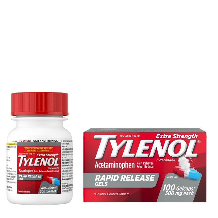 Tylenol Extra Strength Rapid Release Pain Reliever & Fever Reducer Gelcaps - Acetaminophen - 100ct