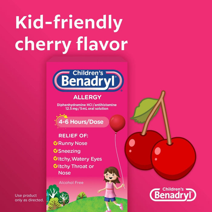 Children's Benadryl Allergy Relief Liquid - Cherry - Diphenhydramine - 8 fl oz
