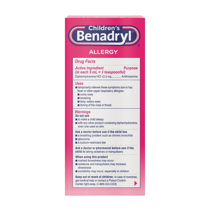 Children's Benadryl Allergy Relief Liquid - Cherry - Diphenhydramine - 8 fl oz