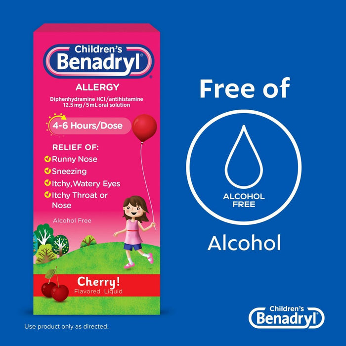 Children's Benadryl Allergy Relief Liquid - Cherry - Diphenhydramine - 8 fl oz