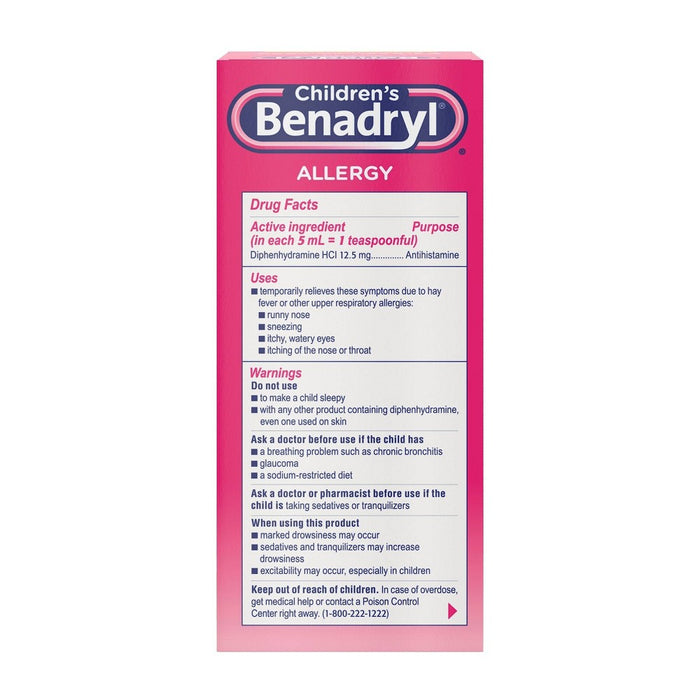 Children's Benadryl Allergy Relief Liquid - Cherry - Diphenhydramine - 8 fl oz