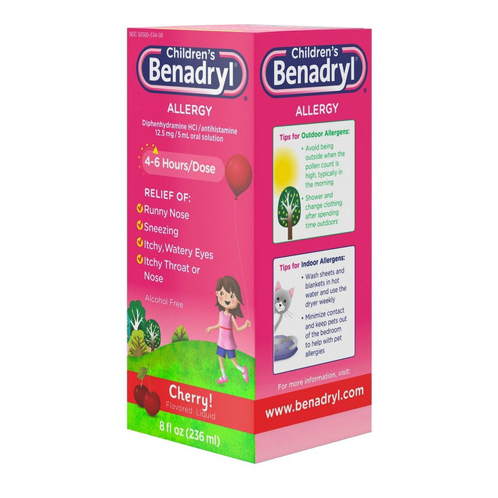 Children's Benadryl Allergy Relief Liquid - Cherry - Diphenhydramine - 8 fl oz
