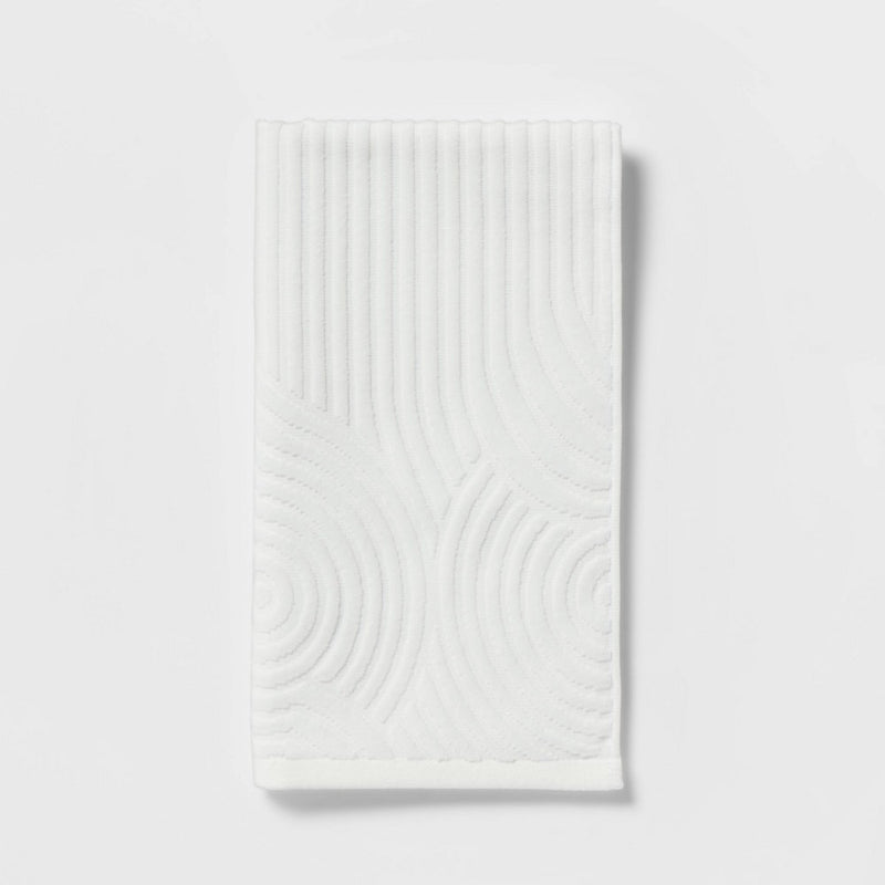 16"x27" Cloud Geo Hand Towel White - Threshold